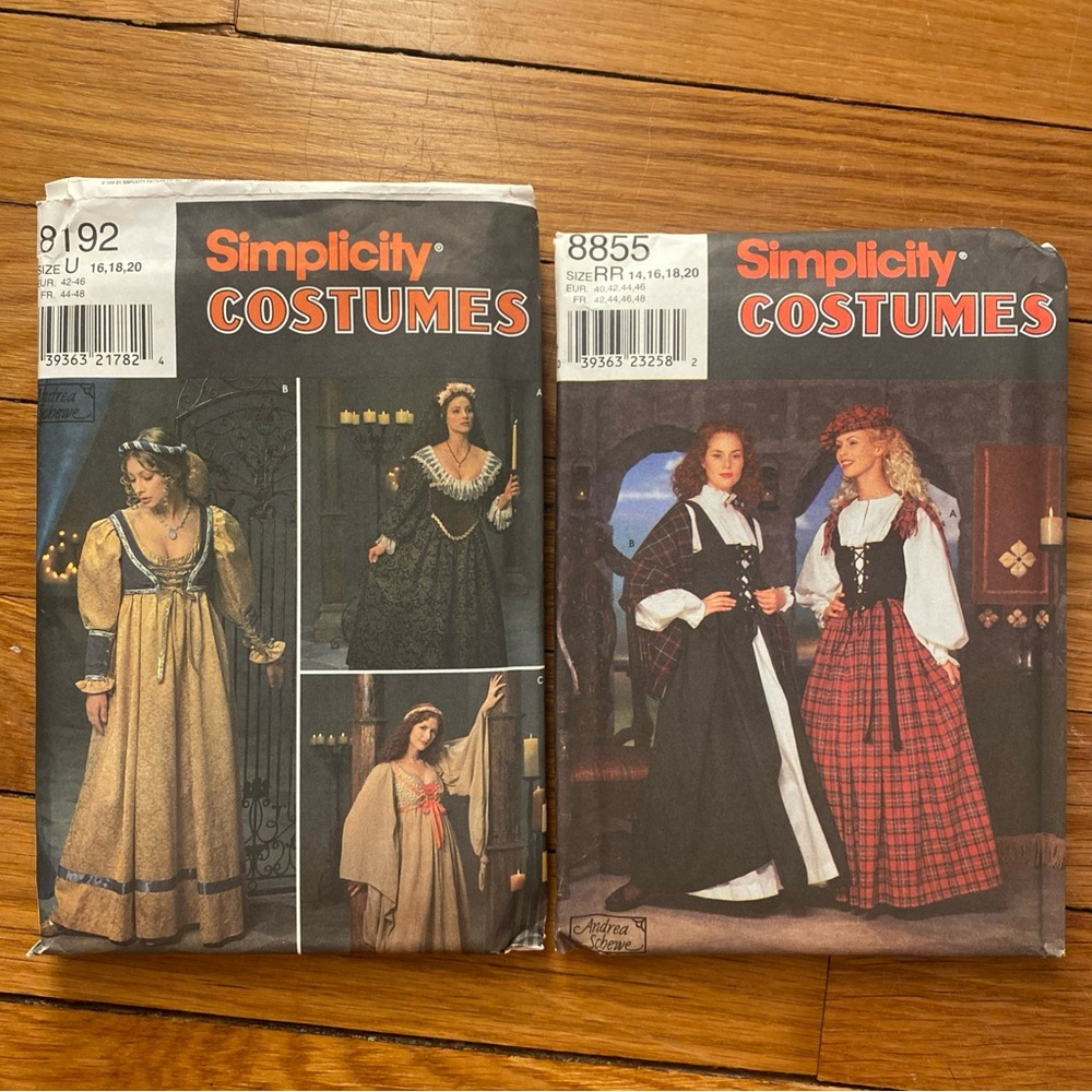2 Simplicity Costume Patterns UNCUT Brand New